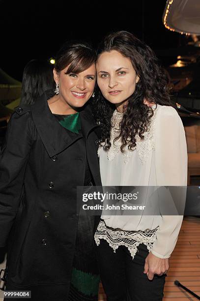 Art of Elysium founder Jennifer Howell and Rain Phoenix attend the "Art of Elysium Paradis Dinner and Party" at Michael Saylor's Yacht, Slip S05...