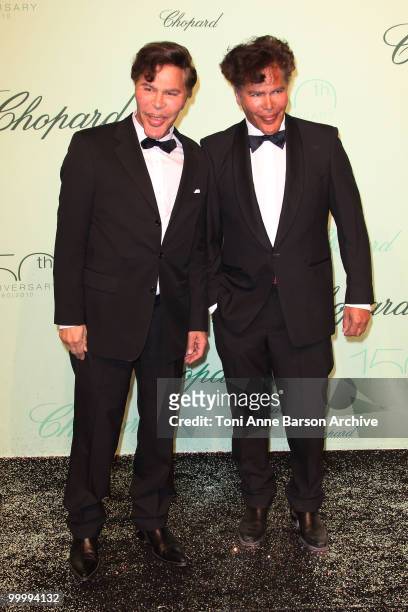 Presenters Igor and Grichka Bogdanoff attend the Chopard 150th Anniversary Party at the VIP Room, Palm Beach during the 63rd Annual International...