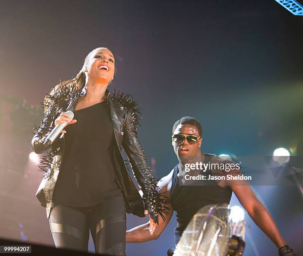 Alicia Keys performs on the opening night of her UK tour at National Indoor Arena on May 19, 2010 in Birmingham, England.