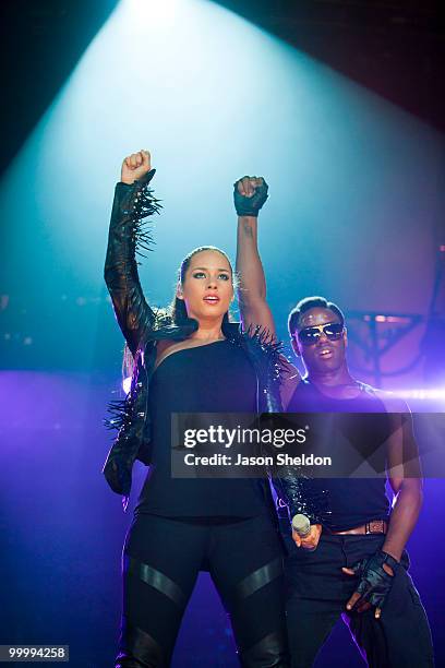 Alicia Keys performs on the opening night of her UK tour at National Indoor Arena on May 19, 2010 in Birmingham, England.