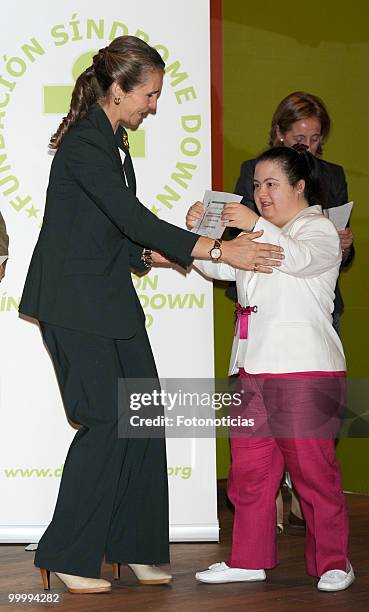 Princess Elena of Spain attends the 'XVIII Art Contest for People With Down Syndrome' at the El Aguila Cultural Center on May 19, 2010 in Madrid,...