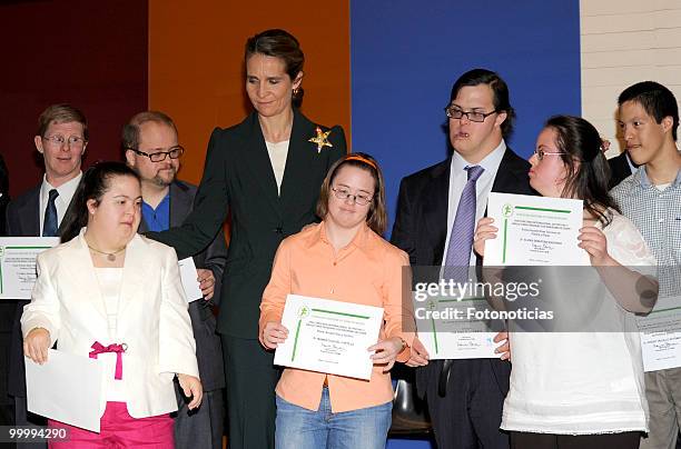 Princess Elena of Spain attends the 'XVIII Art Contest for People With Down Syndrome' at the El Aguila Cultural Center on May 19, 2010 in Madrid,...