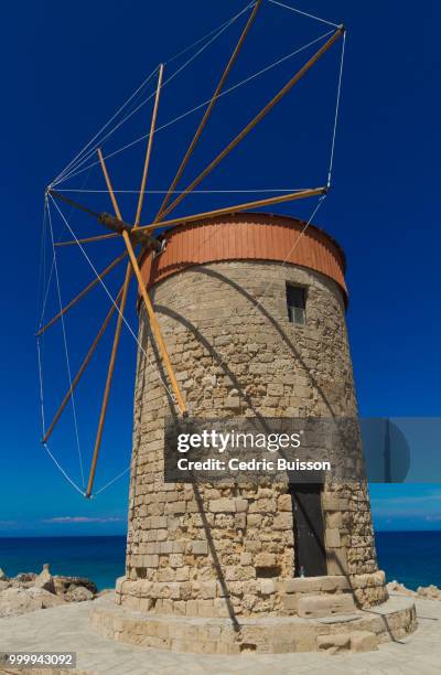 greek windmill - buisson stock pictures, royalty-free photos & images