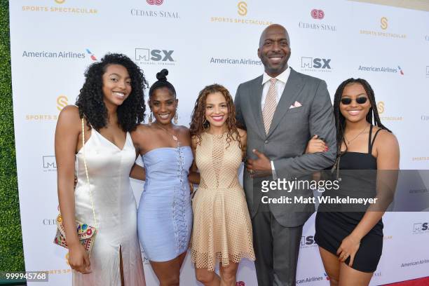 John Salley, Natasha Duffy and family attend the 33rd Annual Cedars-Sinai Sports Spectacular at The Compound on July 15, 2018 in Inglewood,...