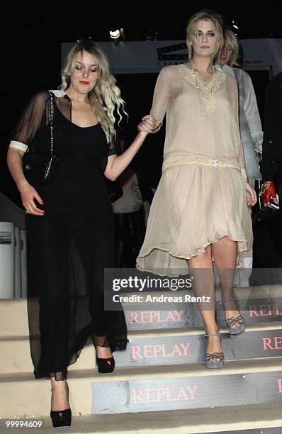 Actress Mischa Barton and guest arrive at the Replay Party during the 63rd Annual Cannes Film Festival at Style Star Lounge on May 19, 2010 in...