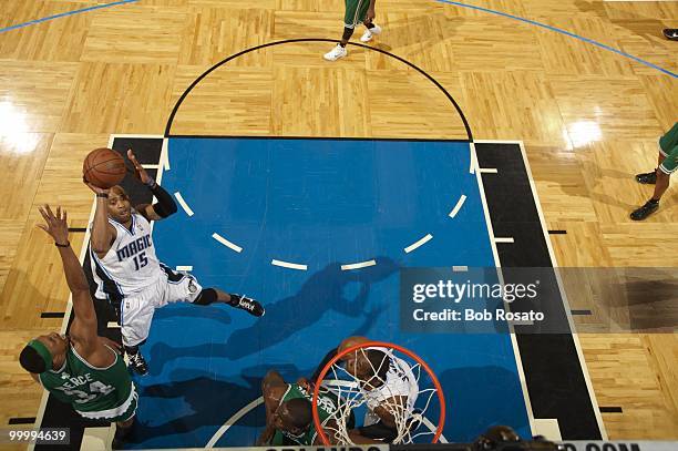 Playoffs: Aerial view of Orlando Magic Vince Carter in action vs Boston Celtics. Game 1. Orlando, FL 5/16/2010 CREDIT: Bob Rosato