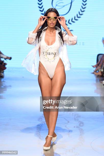 Model walks the runway for Cirone Swim at Miami Swim Week powered by Art Hearts Fashion Swim/Resort 2018/19 at Faena Forum on July 15, 2018 in Miami...