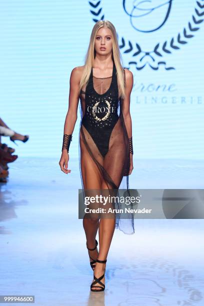 Model walks the runway for Cirone Swim at Miami Swim Week powered by Art Hearts Fashion Swim/Resort 2018/19 at Faena Forum on July 15, 2018 in Miami...