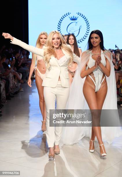 Designer Solveig Cirone walks the runway for Cirone Swim at Miami Swim Week powered by Art Hearts Fashion Swim/Resort 2018/19 at Faena Forum on July...