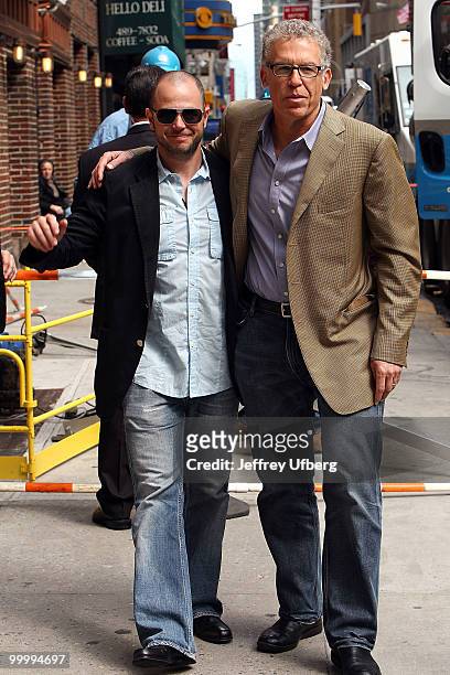 Producers and creators of "Lost" Damon Lindelof and Carlton Cuse visit "Late Show With David Letterman" at the Ed Sullivan Theater on May 19, 2010 in...