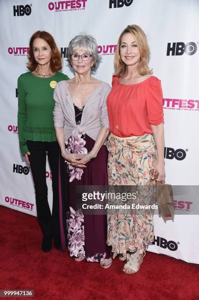 Actresses Swoosie Kurtz, Rita Moreno and Sharon Lawrence arrive at the Outfest Documentary Competition Screening of "Every Act Of Life" at the DGA...