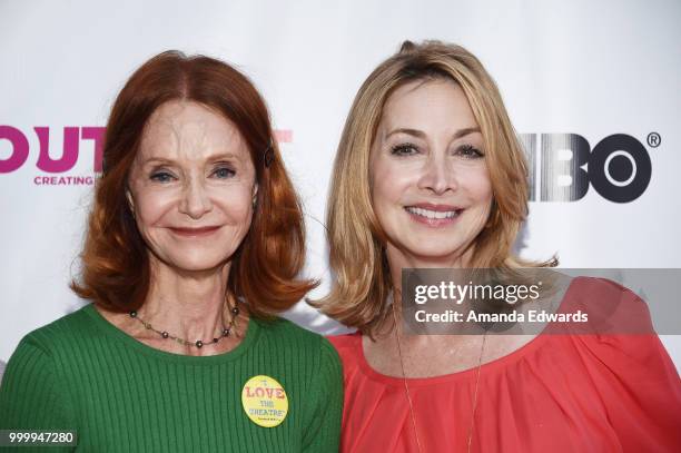 Actresses Swoosie Kurtz and Sharon Lawrence arrive at the Outfest Documentary Competition Screening of "Every Act Of Life" at the DGA Theater on July...
