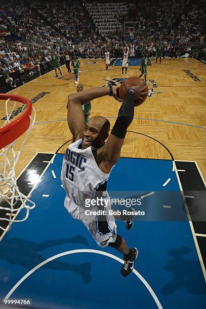 Playoffs: Orlando Magic Vince Carter in action, dunk vs Boston Celtics. Game 1. Orlando, FL 5/16/2010 CREDIT: Bob Rosato