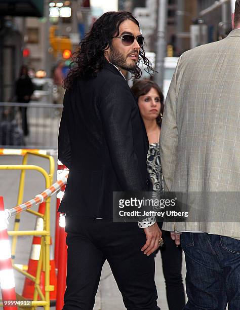 Actor Russell Brand visits "Late Show With David Letterman" at the Ed Sullivan Theater on May 19, 2010 in New York City.