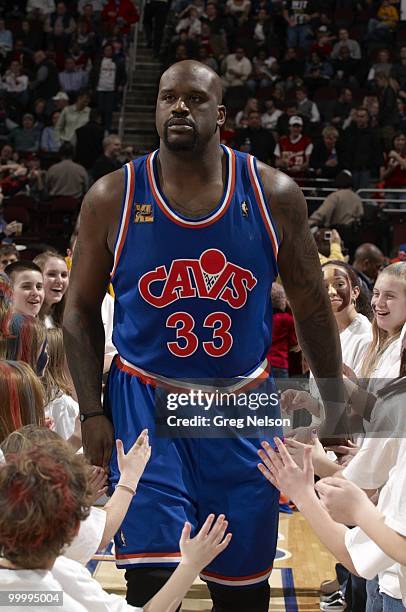 Cleveland Cavaliers Shaquille O'Neal before game vs Miami Heat. Cleveland, OH 2/4/2010 CREDIT: Greg Nelson