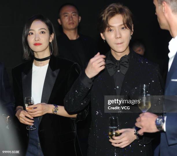 Actress Victoria Song Qian and actor and singer Lu Han attend the commercial event of Le Brassus watches on July 13, 2018 in Shanghai, China.