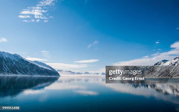 fjord with glacier on spitsbergen - svalbard e jan mayen - fotografias e filmes do acervo