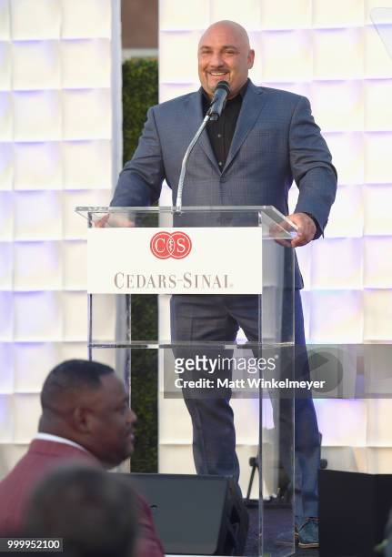 Jay Glazer speaks onstage during the 33rd Annual Cedars-Sinai Sports Spectacular at The Compound on July 15, 2018 in Inglewood, California.