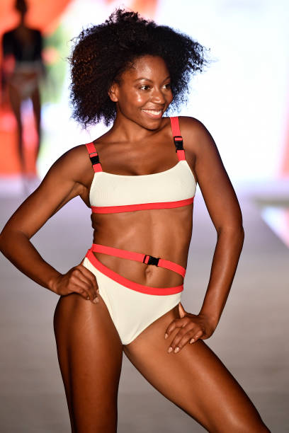 Model walks the runway for the 2018 Sports Illustrated Swimsuit show at PARAISO during Miami Swim Week at The W Hotel South Beach on July 15, 2018 in...