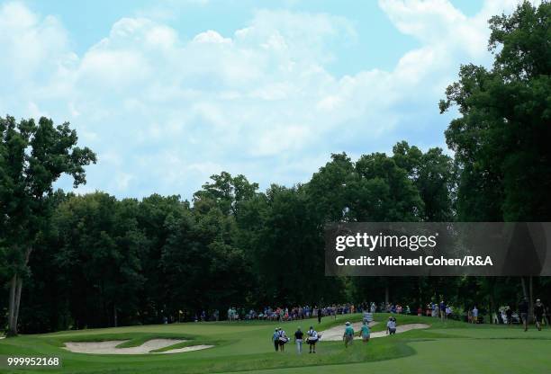 General view of the seventh hole during the fourth and final round of the John Deere Classic held at TPC Deere Run on July 15, 2018 in Silvis,...