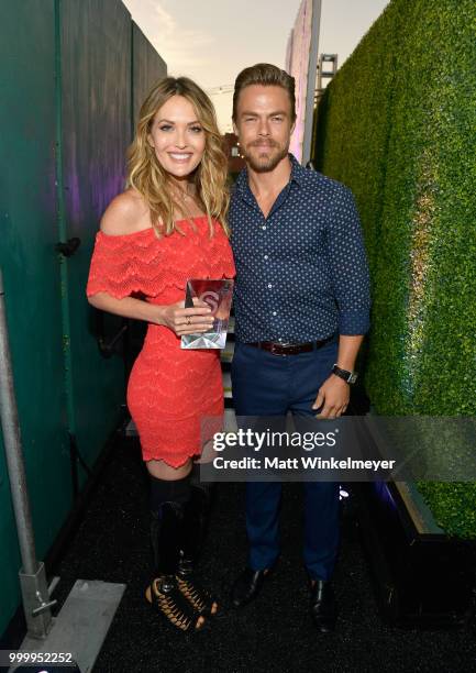 Honoree Amy Purdy and Derek Hough attend the 33rd Annual Cedars-Sinai Sports Spectacular at The Compound on July 15, 2018 in Inglewood, California.