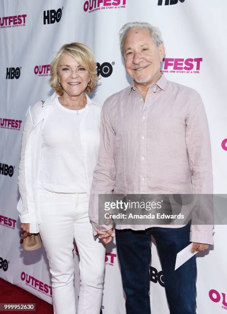 Actress Stephanie Faracy and writer Jeffrey Richman arrive at the Outfest Documentary Competition Screening of "Every Act Of Life" at the DGA Theater...