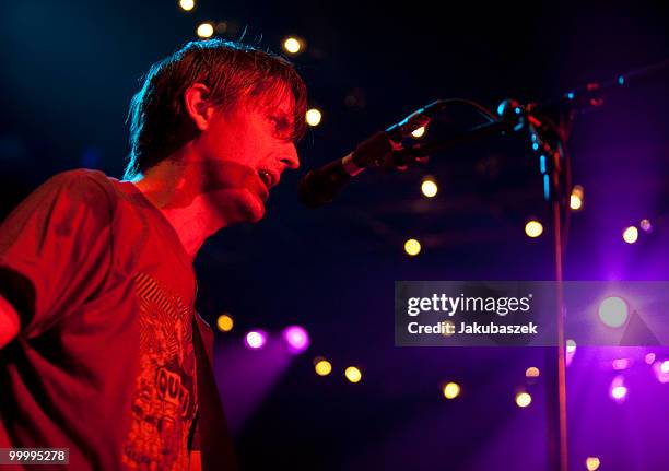 Singer and guitarist Stephen Malkmus of the US-American band Pavement performs live during a concert at the C-Halle on May 19, 2010 in Berlin,...