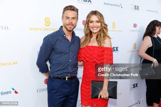 Honoree Amy Purdy and Derek Hough attend the 33rd Annual Cedars-Sinai Sports Spectacular at The Compound on July 15, 2018 in Inglewood, California.