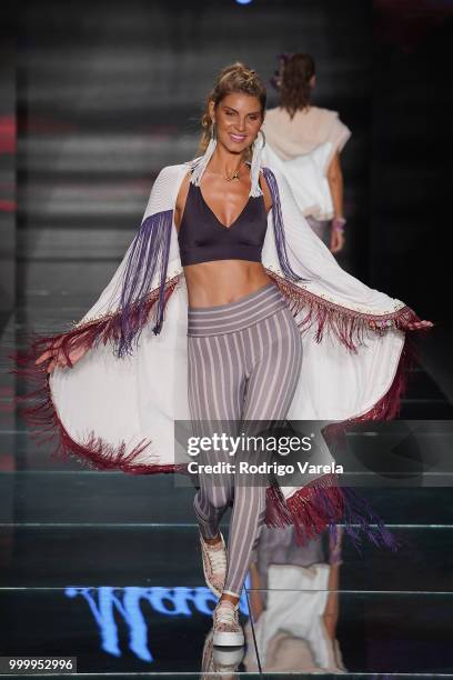 Model walks the runway for Maaji during the Paraiso Fasion Fair at The Paraiso Tent on July 15, 2018 in Miami Beach, Florida.