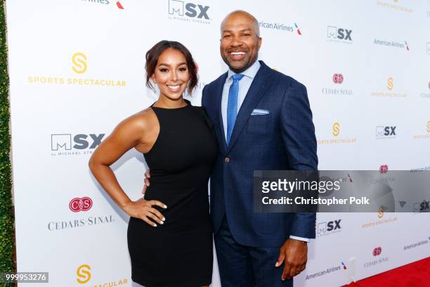 Gloria Govan and Derek Fisher attend the 33rd Annual Cedars-Sinai Sports Spectacular at The Compound on July 15, 2018 in Inglewood, California.