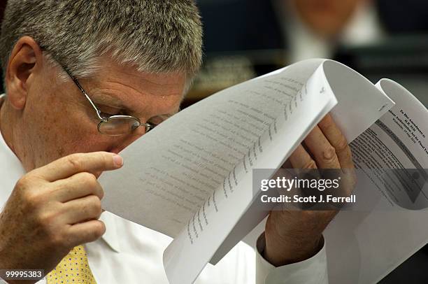 May 19: Rep. Larry Kissell, D-N.C., reads an amendment during the House Armed Services markup of the fiscal 2011 defense authorization bill.