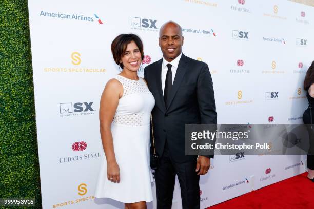 Yazmin Cader Frazier and Kevin Frazier attend the 33rd Annual Cedars-Sinai Sports Spectacular at The Compound on July 15, 2018 in Inglewood,...