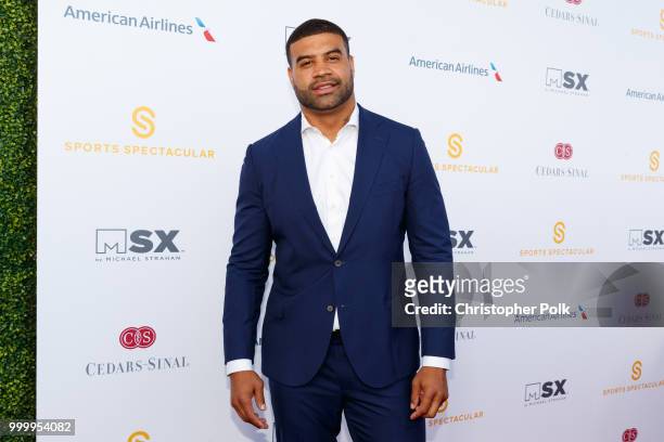 Shawne Merriman attends the 33rd Annual Cedars-Sinai Sports Spectacular at The Compound on July 15, 2018 in Inglewood, California.