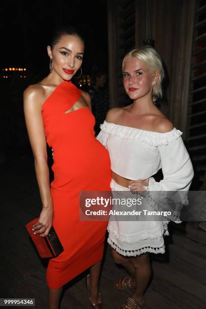 Olivia Culpo attends the 2018 Sports Illustrated Swimsuit show at PARAISO during Miami Swim Week at The W Hotel South Beach on July 15, 2018 in...