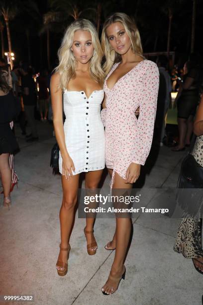 Models attend the 2018 Sports Illustrated Swimsuit party at PARAISO during Miami Swim Week at The W Hotel South Beach on July 15, 2018 in Miami,...