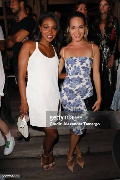 Latoya Blakely and Brie Doffing attend the 2018 Sports Illustrated Swimsuit show at PARAISO during Miami Swim Week at The W Hotel South Beach on July...