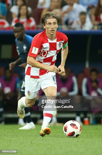 Luka Modric of Croatia during the 2018 FIFA World Cup Russia Final between France and Croatia at Luzhniki Stadium on July 15, 2018 in Moscow, Russia.