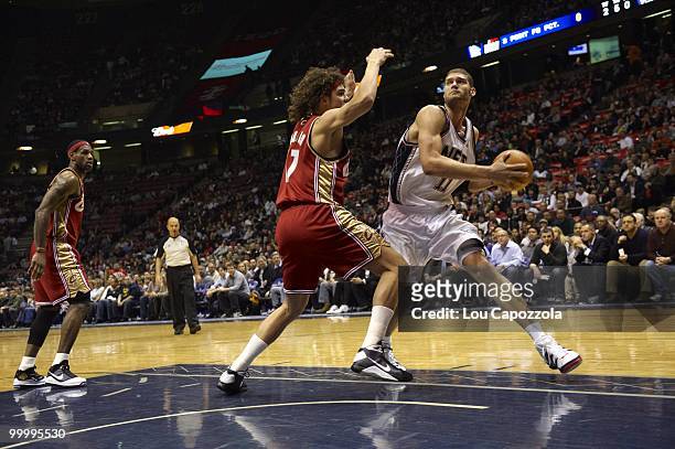 New Jersey Nets Brook Lopez in action vs Cleveland Cavaliers. East Rutherford, NJ 3/3/2010 CREDIT: Lou Capozzola