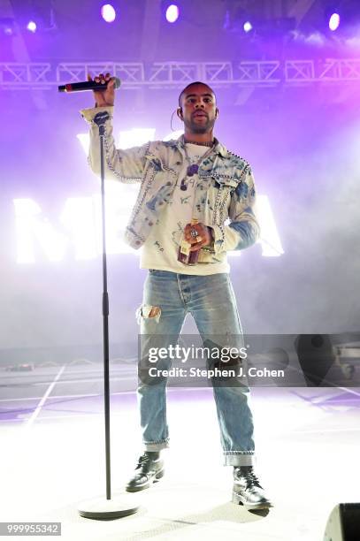 Vic Mensa performs on Day 3 of the 2018 Forecastle Music Festival on July 15, 2018 in Louisville, Kentucky.