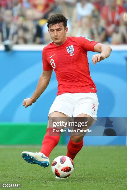 Harry Maguire of England during the 2018 FIFA World Cup Russia 3rd Place Playoff match between Belgium and England at Saint Petersburg Stadium on...