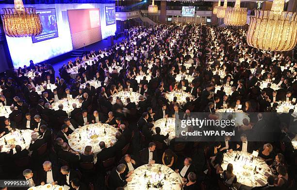 General view of the British Industry's annual dinner at the Grosvenor House Hotel on May 19, 2010 in London, England. In his speech to the dinner...