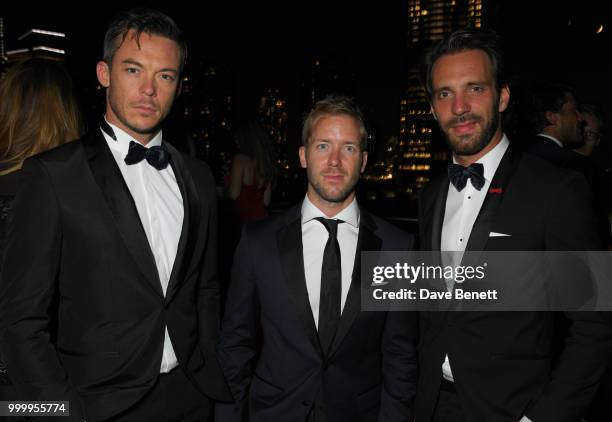 Andre Lotterer, Sam Bird and Jean-Eric Vergne attend the 2017/18 ABB FIA Formula E Championship Awards Dinner following the Formula E 2018 Qatar...