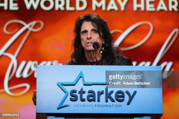 Alice Cooper takes the stage at the 2018 So the World May Hear Awards Gala benefitting Starkey Hearing Foundation at the Saint Paul RiverCentre on...