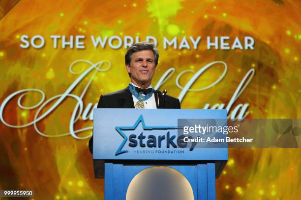 Dr. Timothy Shriver takes the stage at the 2018 So the World May Hear Awards Gala benefitting Starkey Hearing Foundation at the Saint Paul...