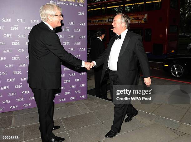 Director General Richard Lambert greets Justice Secretary Ken Clarke as he arrives for the British Industry's annual dinner at the Grosvenor House...