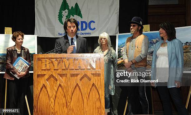 Fances Beinecke President NRDC, Singers/Songwriters Emmylou Harris, Big Kenny Alpin and Kathy Mattea attend while Allen Hershkowitz, Ph.D Senior...