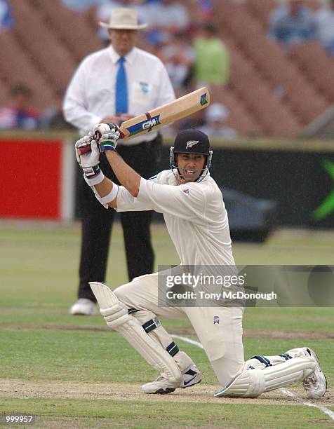 Stephen Fleming of New Zealand on his way to 79 during the 3rd Test match between Australia and New Zealand at the WACA ground in Perth, Australia....