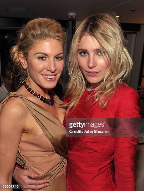 Hofit Golan and Dree Hemingway attend the "Art of Elysium Paradis Dinner and Party" at Michael Saylor's Yacht, Slip S05 during the 63rd Annual Cannes...