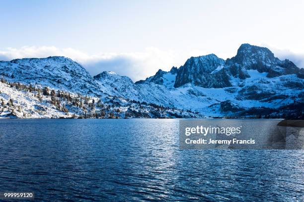 banner peak over garnet lake in the ansel adams wilderness after - ansel stock pictures, royalty-free photos & images