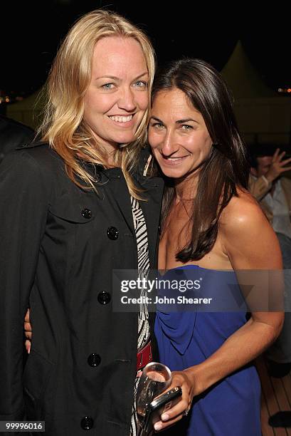 Producer Lynette Howell and Deborah Marcus attend the "Art of Elysium Paradis Dinner and Party" at Michael Saylor's Yacht, Slip S05 during the 63rd...
